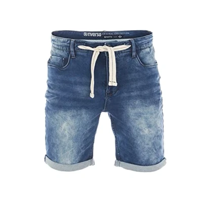 Afbeelding van riverso RIVPaul Korte herenjeans, shorts, zomer, bermuda, stretch, denim, sweatbroek, katoen, grijs, blauw, zwart, W30, W31, W32, W33, W34, W36, W38, W40, W42, Black Denim (B22), 36