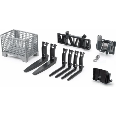 Afbeelding van Bruder 02318 Uitbreidingset Voor Voorladers 1:16 Grijs/Zwart Kunststof Landbouw Miniaturen Speelgoed Vanaf 3 Jaar 190 x 116 70 mm