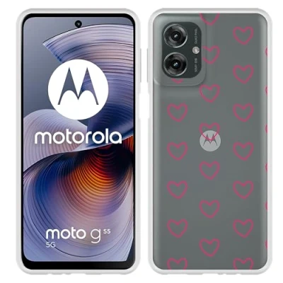 Afbeelding van Cazy Hoesje geschikt voor Motorola Moto G55 Siliconen Kleine Hartjes