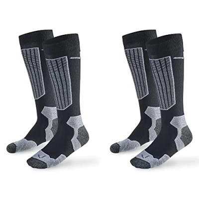 Afbeelding van Black Crevice Merino Skisokken I dames en heren merinosokken in verschillende kleuren maten ergonomische thermosokken voor klimaatregulerend ademend 2 paar