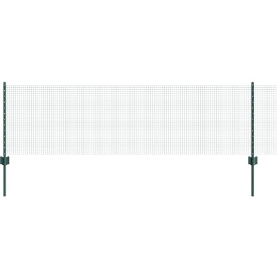 Afbeelding van vidaXL Gelaste Draadomheining met 11 U palen Groen 0.6x25 m Staal