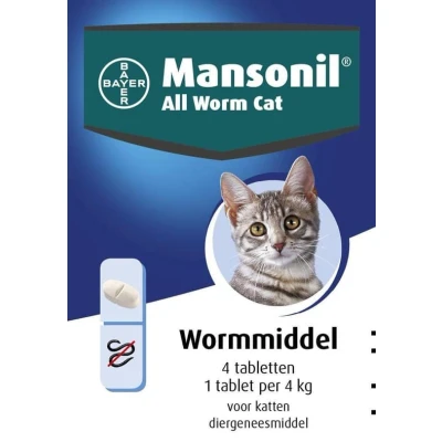 Afbeelding van Mansonil All Worm Cat 4 tabletten
