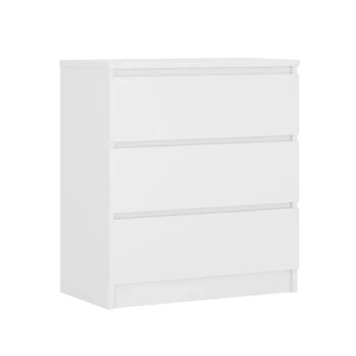 Afbeelding van 3E 3xE living.com Commode met 3 laden 70 cm, kleur: mat wit, breedte: D: 39 H: 79 cm