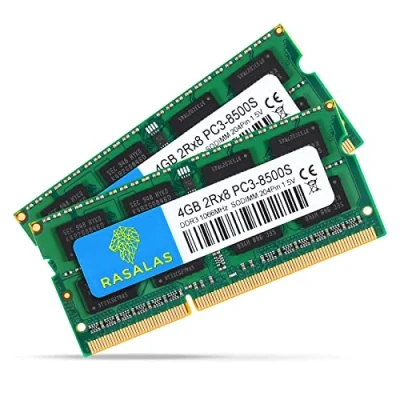 Afbeelding van Rasalas 8GB (2x4GB) ddr3 1066MHz PC3 8500 CL7 SODIMM 204 Pin Non ECC SO DIMM Laptop, Notebook ram Memory Modules 2rx8 4GB