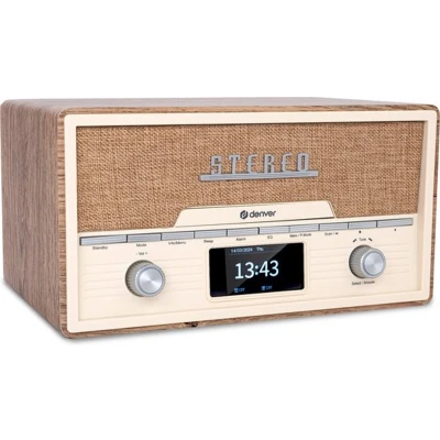 Afbeelding van Denver DAB Radio CD Speler Retro Bluetooth DAB+/ FM MDA525 Lightwood