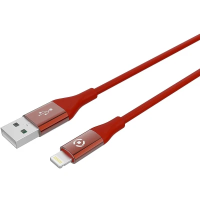Afbeelding van Celly USB Lightning Kabel 1 meter, Rood