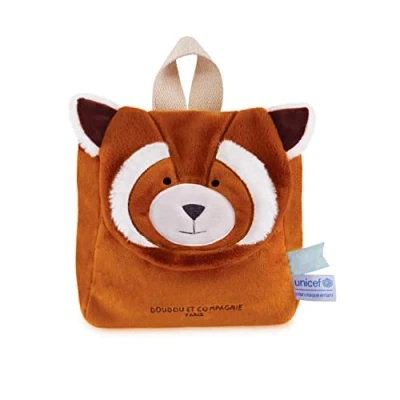 Afbeelding van Doudou et Compagnie Baby rugzak bruin 20 x 10 cm &amp; Moi Unicef DC4063