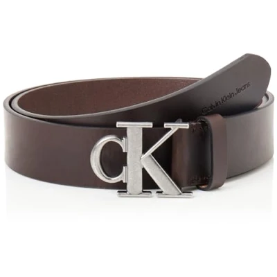 Afbeelding van Calvin Klein Jeans Round MONO Plaque Riem, Heren, Maat: 105, Bitter brown