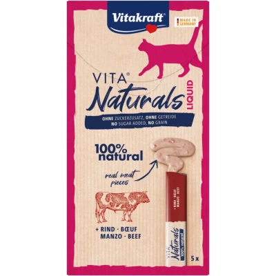 Afbeelding van Vitakraft Naturals Liquid Snack Kattensnack Rund 5 stuks