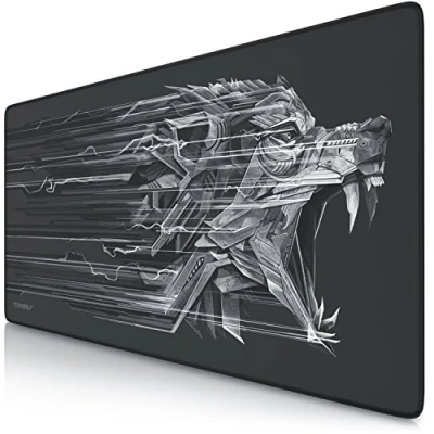 Afbeelding van CSL Computer Titanwolf XXL Speed Gaming muismat, 900 x 400 mm, onderlegger met motief. Verbetert precisie en snelheid. Stabiele grip op gladde oppervlakken.