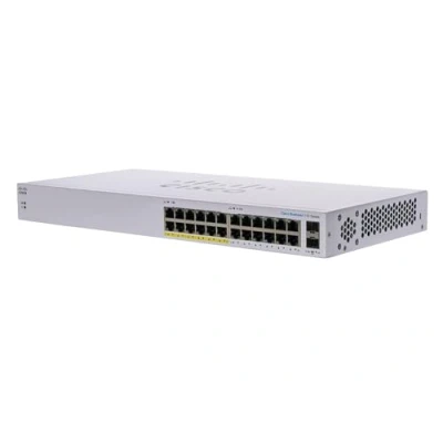 Afbeelding van Cisco Business CBS110 24PP D Unmanaged Switch 24 GE poorten Partial PoE 2 x 1G SFP Shared beperkte levenslange bescherming (CBS110 D)