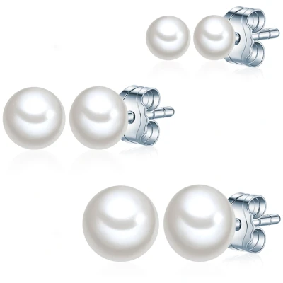 Afbeelding van Valero Pearls 3ER SET Oorbellen, Dames, Maat: One Size, Silber
