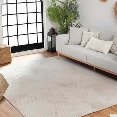 Afbeelding van SURYA Vloerkleed Woonkamer, Slaapkamer Modern Scandinavisch Tapijt REYKO Beige 120x170cm