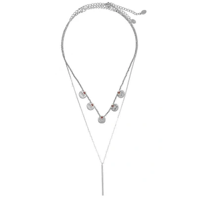 Afbeelding van Joboly Layer Coin Muntjes Bar Ketting Dames Zilverkleurig 40 cm