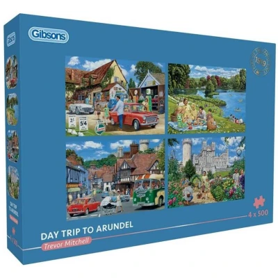 Afbeelding van Gibsons puzzel 4 x 500 stukjes &quot;Day trip to Arundel&quot;