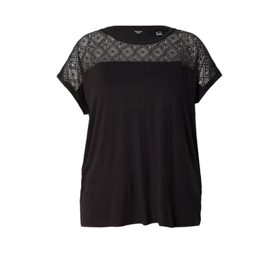 Afbeelding van Vero Moda Curve Vmcanne Oneck Tshirt print, Dames, Maat: 42/44, Black