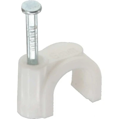 Afbeelding van Kabelklemmen met spijker voor kabels tot 8mm 100 stuks / wit InLine