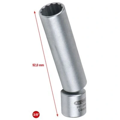 Afbeelding van KS Tools 911.3999 3/8&quot; speciale bougie dop voor BMW met scharnier, 14 mm