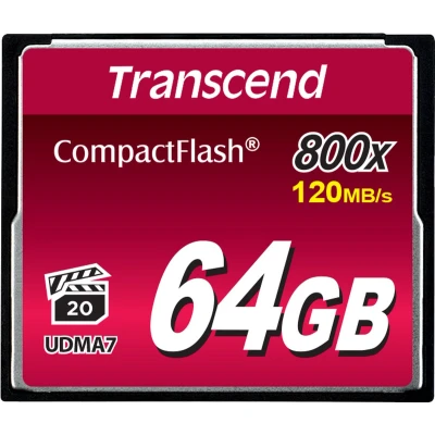 Afbeelding van Transcend 64GB 800x CF CompactFlash MLC