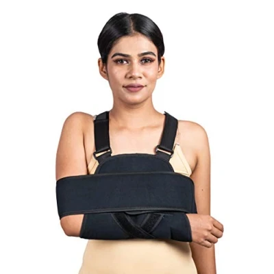 Afbeelding van Arm Sling Schouderbrace Beste volledig verstelbare rotator manchet en elleboog ondersteuning Inclusief startonderbreker band voor snel herstel mannen vrouwen
