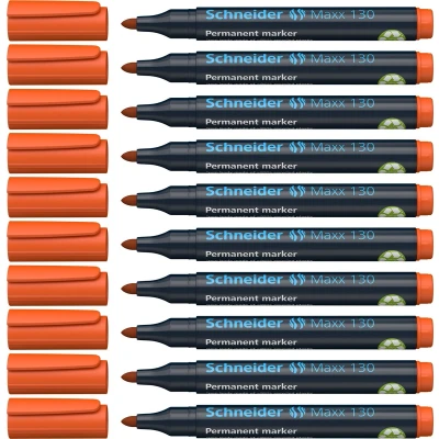 Afbeelding van Schneider permanent marker Maxx 130 ronde punt oranje 10 stuks S 113006