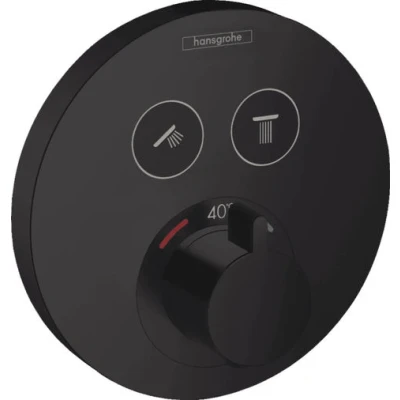 Afbeelding van Hansgrohe showerselect s thermostaat afbouwdeel voor 2 functies zwart 15743670