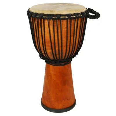 Afbeelding van A Star 12 Inch Natural Wood Djembe Afrikaanse Drum Authentiek Handgemaakt, Touw Gestemd, Skin Head 60cm Hoogte, 30cm Diameter