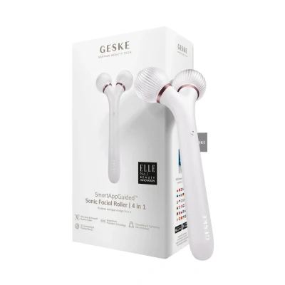 Afbeelding van GESKE SmartAppGuided™ Sonic Facial Roller 4 in 1 Dermaroller Apparaat voor gezicht Dermarol Professionele gezichtsroller Verstevigt en definieert de huid van het