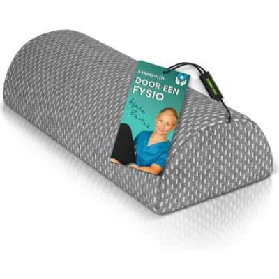 Afbeelding van Comfortabel kniekussen voor zijslapers, zwangerschap Medium hard beenkussen van traagschuim, zachte OEKO TEX hoes Premium rolkussen halfrond, knie kussen, nekkussen rol, lendenkussen DYNMC YOU, Grijs