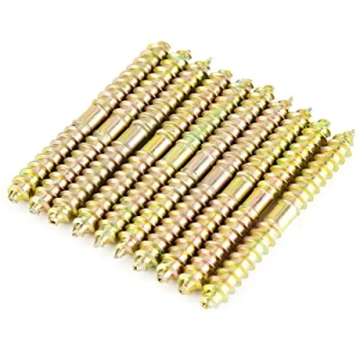 Afbeelding van HYUDUO 10 stks 6 * 60mm deuvel schroef ijzer dubbelzijdig verzinken zelftappende draad hout om aansluiten