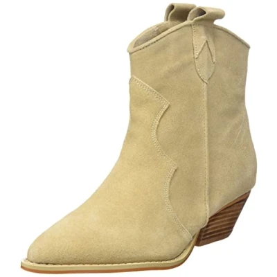 Afbeelding van L37 Somebody ELSE Cowboy/Bikerlaarsjes, Dames, Maat: 41, Tan Veloursleer
