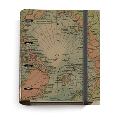 Afbeelding van Miquelrius gerecyclede map, map met 4 ringen + navulling, 100 vellen, A4, geruit, rubberen sluiting, eco design