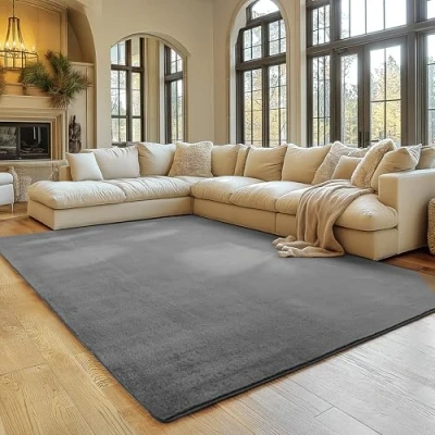 Afbeelding van SIMPEX Vloerkleed Grijs 200x280 cm Antislip, Wasbaar en Zacht, Modern Effen Design voor Woonkamer, Slaapkamer, Keuken Kinderkamer, Comfortabel Duurzaam