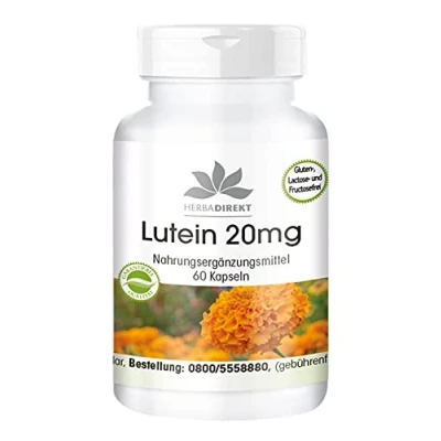 Afbeelding van Luteïne 20mg micro ingekapseld 60 capsules HERBADIREKT by Warnke Vitalstoffe Duitse apothekerskwalitei