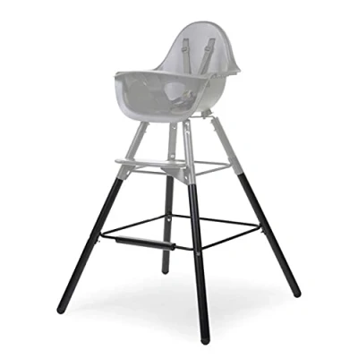 Afbeelding van Childhome Evolu Extra Set Lange Poten + Voetsteun Hout Zwart