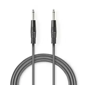 Afbeelding van 6.35 mm jack kabel Nedis 1.5 meter (Mono, Ongebalanceerd, 100% koper)