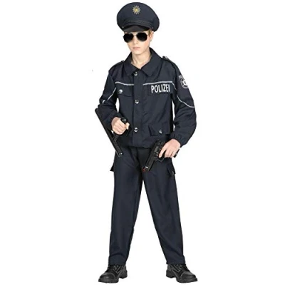 Afbeelding van Policist (jas, broek, hoed) (116 cm/4 5 jaar)