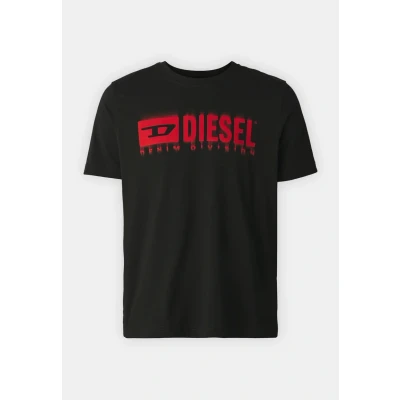 Afbeelding van Diesel TADJUSTQ7 Tshirt print, Heren, Maat: Small, Black