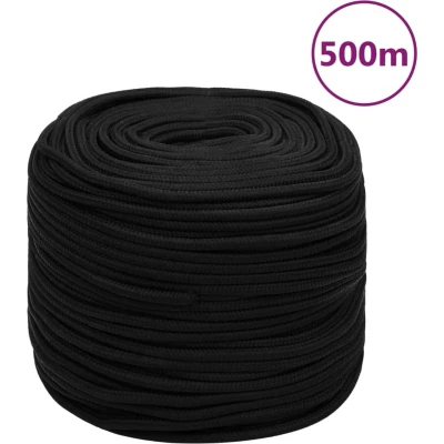 Afbeelding van vidaXL Werktouw 8 mm 500 m polyester zwart