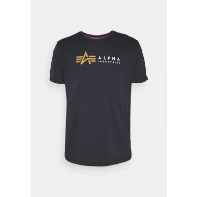 Afbeelding van Alpha Industries Label Tshirt print, Heren, Maat: Small, Blue