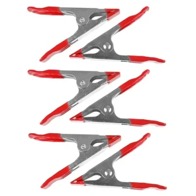 Afbeelding van 6 STKS Metalen Lente Klemmen Clips Heavy Duty Getipte Grip Houder Sterke Voor Dekzeil Markt Kraam Tent Achtergrond Houtbewerking