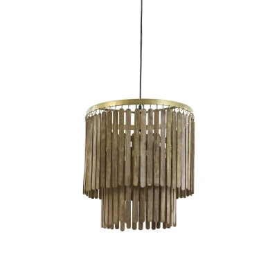 Afbeelding van Light &amp; Living Hanglamp GULARO Ø45x43cm Bruin