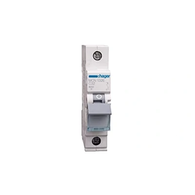 Afbeelding van Hager installatieautomaat 1p 6ka c karakteristiek 32a 1 module mcn132e