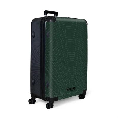 Afbeelding van NoBoringSuitcases.com® Koffer groot Reiskoffer lichtgewicht Groene abstracte tunnel Rolkoffer met 4 wielen Grote trolley XL 98 liter bagage