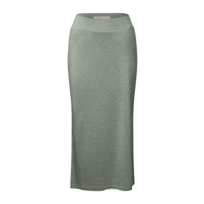 Afbeelding van Street One Glitterrok voor dames, Dusty Milky Green, 42W