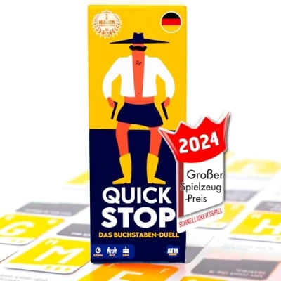Afbeelding van GUATAFAC Quickstop, het letterduel, kaartspel voor jongeren en volwassenen, snel gek, 2 tot 7 spelers, vanaf 10 jaar, familiespel