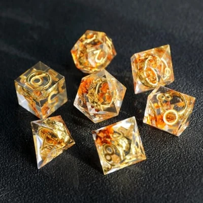 Afbeelding van Elifel DND dobbelstenen set Lord of the Rings D4 D6 D8 D10 D% D12 D20 Handgemaakte kunsthars scherpe D &amp; voor Dungeons en Dragons Pathfinder rollenspellen tafelspellen RPG MTG spellen met