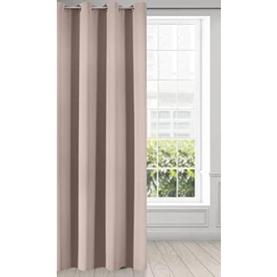 Afbeelding van Eurofirany Logan Gordijn ondoorzichtig, blackout, satijn verduisteringsgordijn met oogjes 1 stuk. Ooggordijn, elegant, glad, effen, woonkamer, slaapkamer, poederroze, 135 x 250 cm