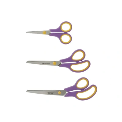 Afbeelding van Westcott scharenset Easy grip 3delig 14/20/24 RVS cassis/meloengeel AC E90029