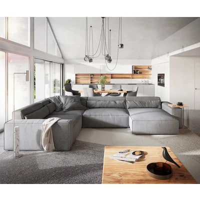 Afbeelding van Woonkamerlandschap Sirpio XL 360x260 cm microvezel grijs recamiere variabele